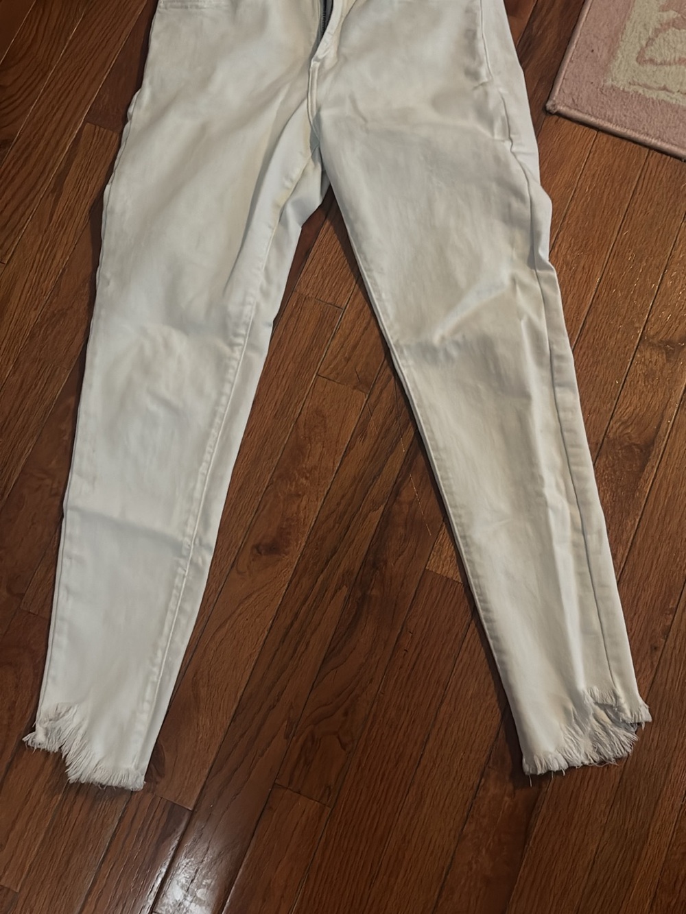 Kancan White Fringe Hem Jeans